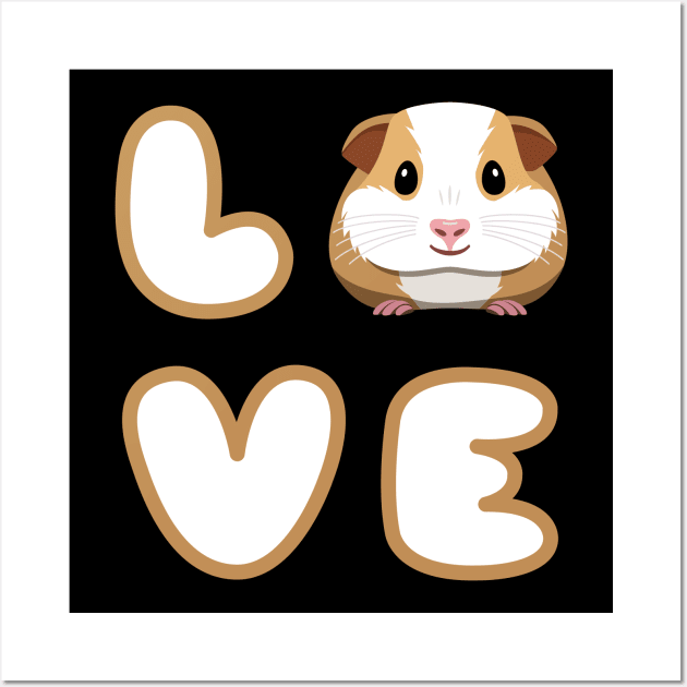 Cute, Funny Guinea Pig Love Wall Art by Elvdant